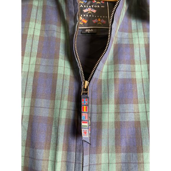 Aviator International VTG 95s Tartan Everyday Sports Bomber Jacket Mens Size L - Picture 5 of 15